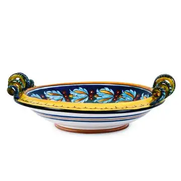 Italian fruit bowl from the Geometrico 39E Collection handmade by Eugenio Ricciarelli - Deruta, Rapallo, Amalfi