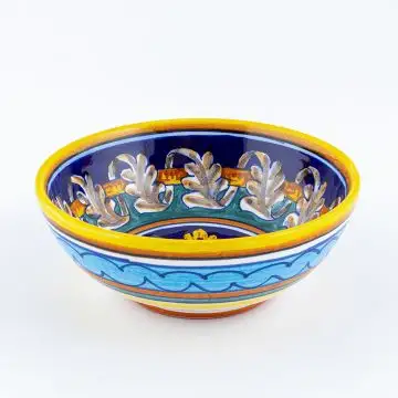 Italian cereal bowl from the Geometrico 40E Collection handmade by Eugenio Ricciarelli - Deruta, Rapallo, Amalfi