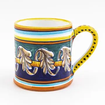 Italian mug from the Geometrico 40E Collection handmade by Eugenio Ricciarelli - Deruta, Rapallo, Amalfi