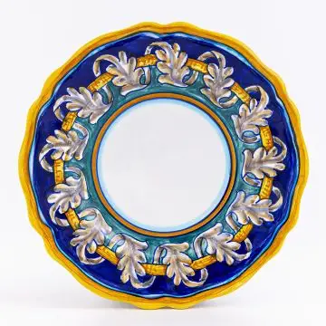 Italian salad & dessert plate from the Geometrico 40E Collection handmade by Eugenio Ricciarelli - Deruta, Rapallo, Amalfi