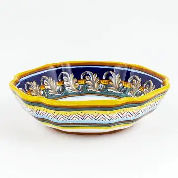 Italian serving bowl from the Geometrico 40E Collection handmade by Eugenio Ricciarelli - Deruta, Rapallo, Amalfi