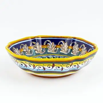 Italian serving bowl from the Geometrico 40E Collection handmade by Eugenio Ricciarelli - Deruta, Rapallo, Amalfi