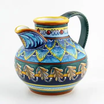 Italian tuscan pitcher from the Geometrico 40E Collection handmade by Eugenio Ricciarelli - Deruta, Rapallo, Amalfi