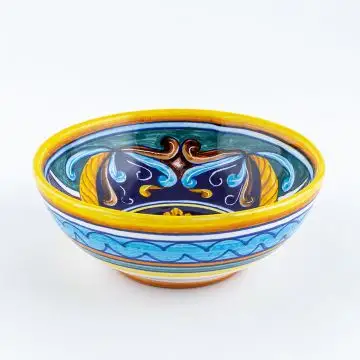 Italian cereal bowl from the Geometrico 42E Collection handmade by Eugenio Ricciarelli - Deruta, Rapallo, Amalfi