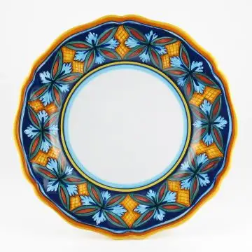 Italian dinner plate from the Geometrico 50E Collection handmade by Eugenio Ricciarelli - Deruta, Rapallo, Amalfi