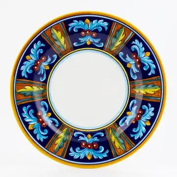 Italian dinner plate from the Geometrico 52E Collection handmade by Eugenio Ricciarelli - Deruta, Rapallo, Amalfi