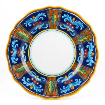 Italian dinner plate from the Geometrico 52E Collection handmade by Eugenio Ricciarelli - Deruta, Rapallo, Amalfi