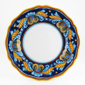 Italian dinner plate from the Geometrico 53E Collection handmade by Eugenio Ricciarelli - Deruta, Rapallo, Amalfi