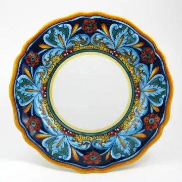 Italian dinner plate from the Geometrico 64E Collection handmade by Eugenio Ricciarelli - Deruta, Rapallo, Amalfi