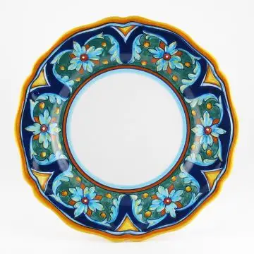 Italian dinner plate from the Geometrico 65E Collection handmade by Eugenio Ricciarelli - Deruta, Rapallo, Amalfi