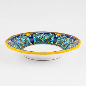 Italian pasta & soup plate from the Geometrico 65E Collection handmade by Eugenio Ricciarelli - Deruta, Rapallo, Amalfi