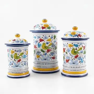 Arabesco Classico Italian canister handmade by Fima in Deruta