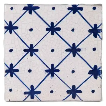 Hand-painted Deruta tile AD07B Classica collection by Antica Deruta, Italy. The tile is entirely handcrafted.