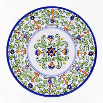 Deruta dinner plate from the Amelia collection, handmade by Antica Deruta - Italy