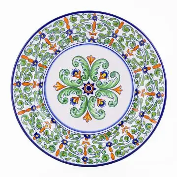 Deruta round platter from the Amelia collection, handmade by Antica Deruta - Italy