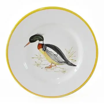 Italian dinner plate Anatra from the Joy Collection handmade by Francesca Niccacci in Deruta