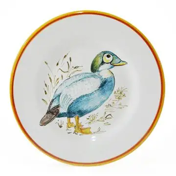 Italian salad & dessert plate Anatra from the Joy Collection handmade by Francesca Niccacci in Deruta