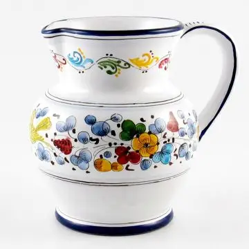 Arabesco Semplice Italian pitcher handmade by Fima in Deruta