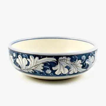 Italian pasta & soup bowl from the Rinascimento Blu e Bianco collection handmade by Ceramiche Rampini in Gubbio, Italy
