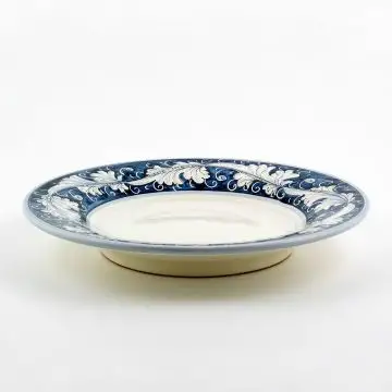 Italian pasta & soup plate from the Rinascimento Blu e Bianco collection handmade by Ceramiche Rampini in Gubbio, Italy