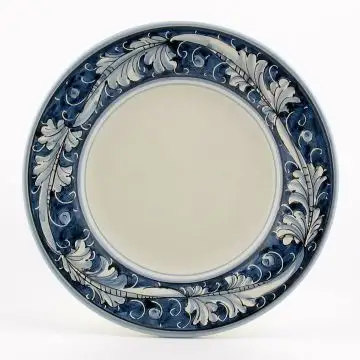 Italian salad & dessert plate from the Rinascimento Blu e Bianco collection handmade by Ceramiche Rampini in Gubbio, Italy