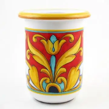 Broccato Rosso Italian wine cooler handmade by Fima in Deruta