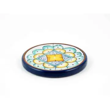 Italian wine bottle coaster handmade by Fima in Deruta