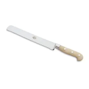 Forgiato White bread knife handcrafted by Coltellerie Berti in Scarperia, Italy