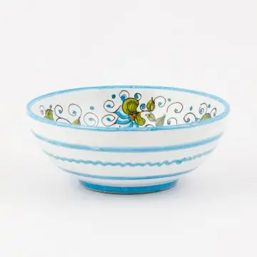 Cecilia Bella azure Italian cereal bowl handmade by Ceramiche Andrilia in Deruta - main image
