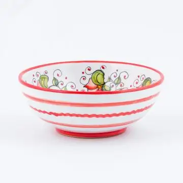Cecilia Bella red Italian cereal bowl handmade by Ceramiche Andrilia in Deruta - main image