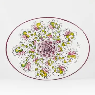 Cecilia Bella Italian oval platter handmade by Ceramiche Andrilia in Deruta