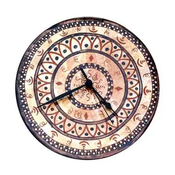 Italian wall clock handmade in Mantua using the traditional sgraffito method