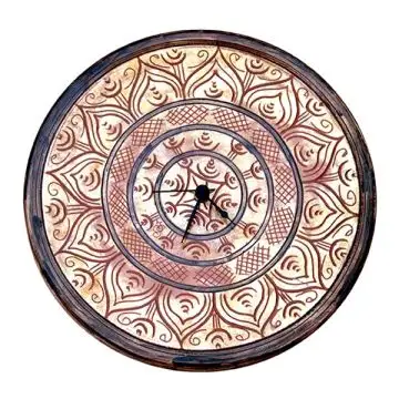 Italian wall clock handmade in Mantua using the traditional sgraffito method