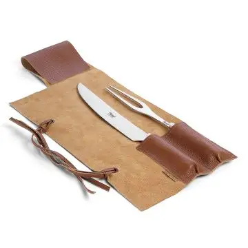 Carving Set with White Handles