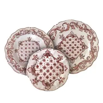 3-piece place setting Classico Rosa: dinner plate, pasta plate, salad & dessert plate