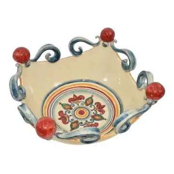 Sicilian centerpiece from the Sicily collection by Ceramiche Sofia handcrafted in Caltagirone - Italy