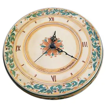 Italian wall clock handcrafted in Caltagirone, Sicily