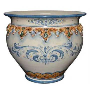 Sicilian planter by Ceramiche Sofia handcrafted in Caltagirone - Italy