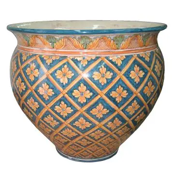 Sicilian planter by Ceramiche Sofia handcrafted in Caltagirone - Italy