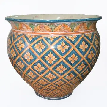 Sicilian planter by Ceramiche Sofia handcrafted in Caltagirone - Italy