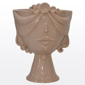 Tortora Sicilian Moorish head featuring a male character from the Zahira collection handcrafted in Caltagirone, Italy.