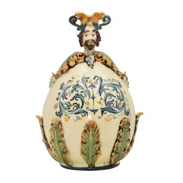 Ceramic Egg with Candle Holder