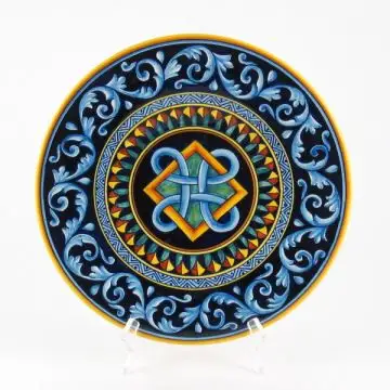Italian geometric wall plate handmade by D&G Design - Deruta, Rapallo, Amalfi