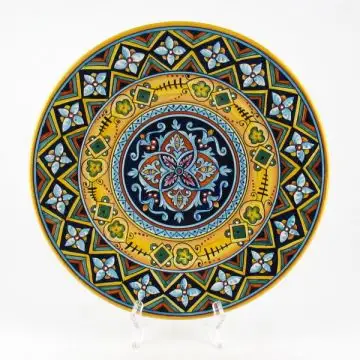 Italian geometric wall plate handmade by D&G Design - Deruta, Rapallo, Amalfi