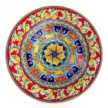 Italian geometric wall plate handmade by D&G Design - Deruta, Rapallo, Amalfi