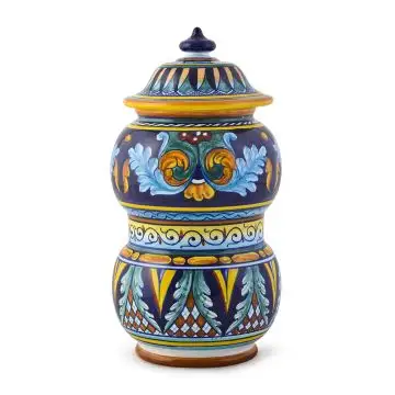 Italian apothecary jar handmade by Eugenio Ricciarelli - Deruta, Rapallo, Amalfi