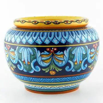 Italian insert planter handmade by Eugenio Ricciarelli - Deruta, Rapallo, Amalfi