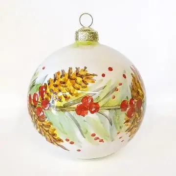 Italian Christmas Ball Bauble Handmade in Deruta by D&G Design