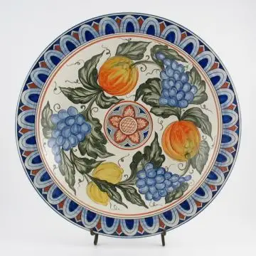 Deruta wall plate from the Frutta Antica collection, handmade by Antica Deruta - Italy