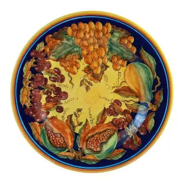 Italian round platter from the Frutta Classica Collection handmade by D&G Design in Deruta